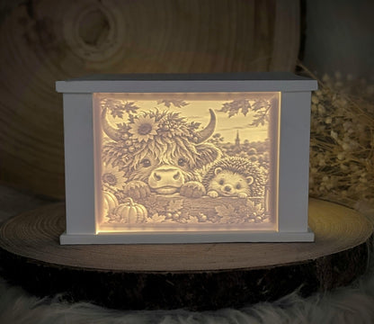 Lithophane-Wechselmotiv / Hildes Herbstliebe / für LichtQuartett und Kamin / Premium-Qualität / Lampe / Lithophane / Gießform / Raysin