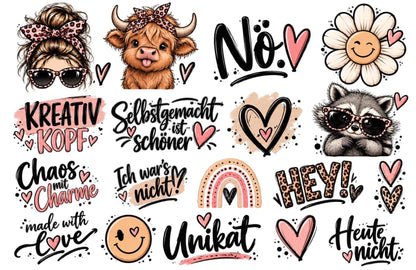Little Things, Big Vibes / 18 Motive / DTF Print / Bügelbild