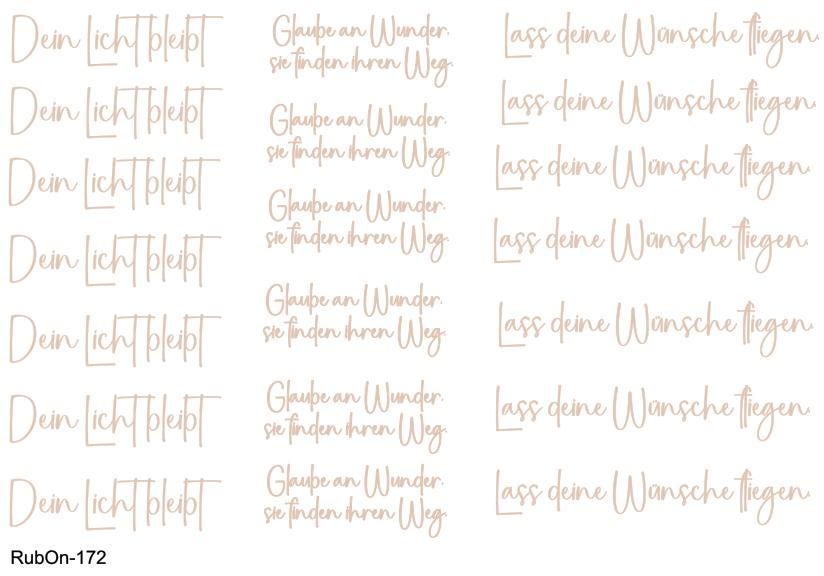RubOn Sticker / Lichtblicke / A5 Bogen / Randlos / Abreibebilder / Spruch / DIY Sticker für z.B. Glas Holz