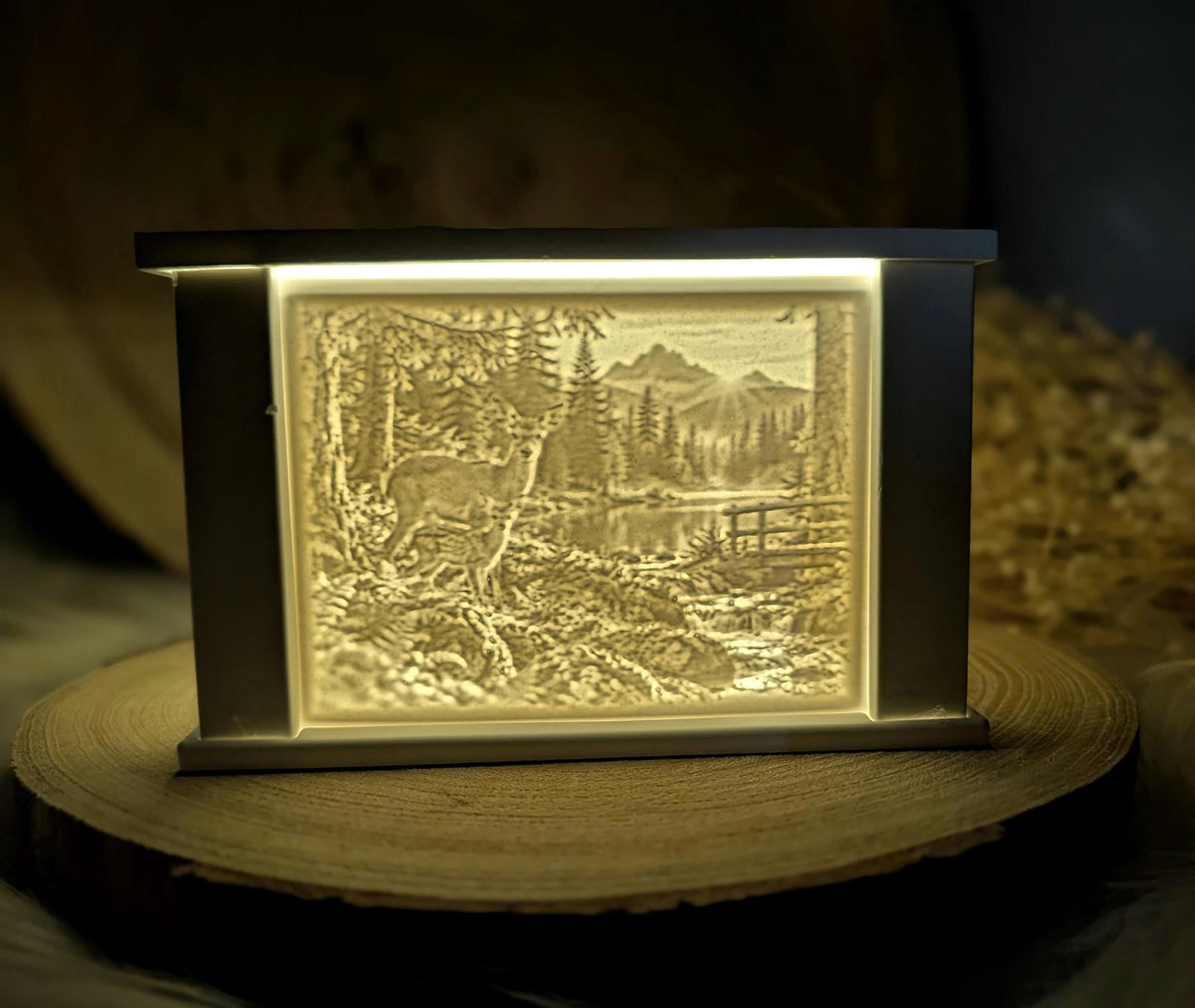 Lithophane-Wechselmotiv / kleine Waldliebe / für LichtQuartett und Kamin / Premium-Qualität / Lampe / Lithophane / Gießform / Silikonform