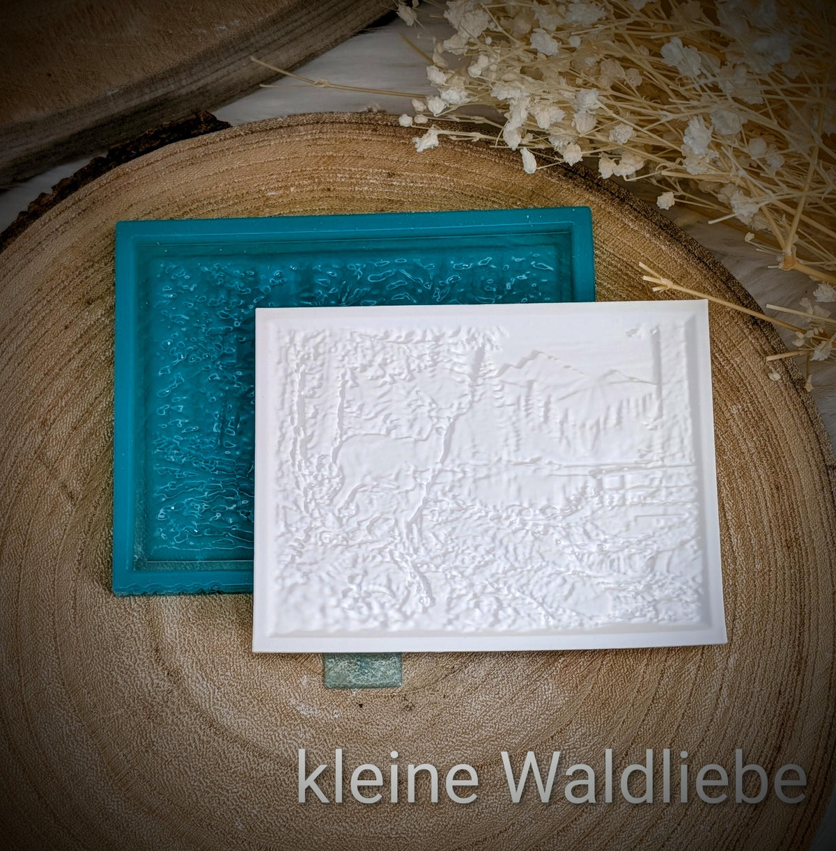 Lithophane-Wechselmotiv / kleine Waldliebe / für LichtQuartett und Kamin / Premium-Qualität / Lampe / Lithophane / Gießform / Silikonform