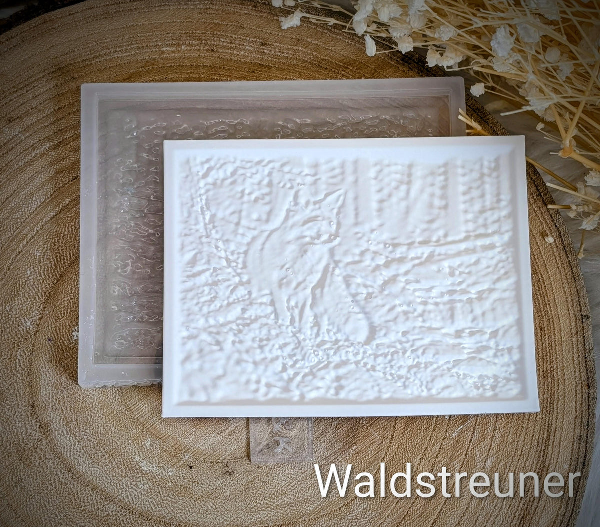 Lithophane-Wechselmotiv / Waldstreuner / für LichtQuartett und Kamin / Premium-Qualität / Lampe / Lithophane / Gießform / Raysin