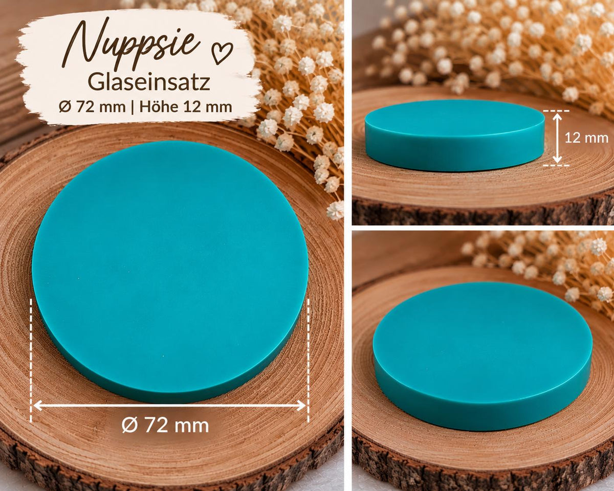 Nuppsie Glaseinsatz / Nuppsie 7,2cm / Platzhalter für Öffnung / Glaszylinder
