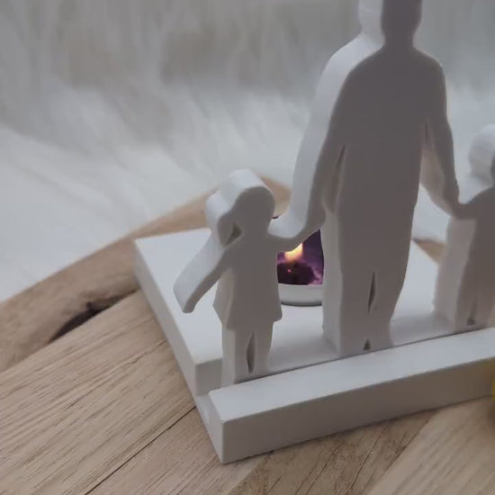 Silikonform Papa mit Tochter und Sohn für Einschieber  / Teelichthalter / Einschieber / Raysin / Silikonform