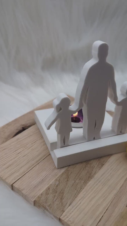 Silikonform Papa mit Tochter und Sohn für Einschieber  / Teelichthalter / Einschieber / Raysin / Silikonform