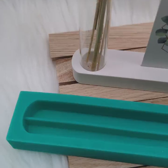 Silikonform für Fotoleiste / Kartenhalter mit Öffnung für Reagenzglas / Reagenzglas / Stabkerze / Raysin / Silikonform