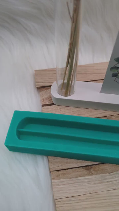 Silikonform für Fotoleiste / Kartenhalter mit Öffnung für Reagenzglas / Reagenzglas / Stabkerze / Raysin / Silikonform