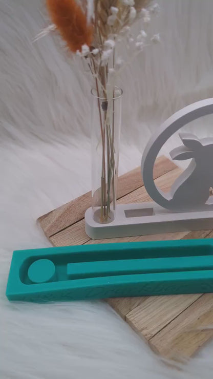 Silikonform Halterung Reagenzglas mit Öffnung für Einschieber / Halterung mit Öffnung für Reagenzglas / Reagenzglas / Raysin / Silikonform