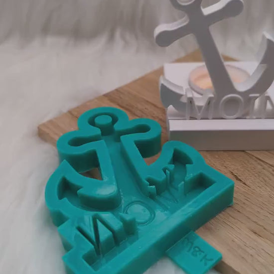 Silikonform Anker mit Moin Schriftzug für Einschieber  / Maritim / Teelichthalter / Einschieber / Raysin / Silikonform