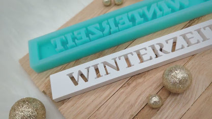 Klötzchen Gießform / WINTERZEIT / Silikonform für Klötzchen /160x22x8 mm / Silikon Klötzchen Gießform / Gießform Klötzchen
