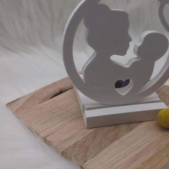 Silikonform Mama und Baby im Kreis für Einschieber  / Teelichthalter / Einschieber / Raysin / Silikonform