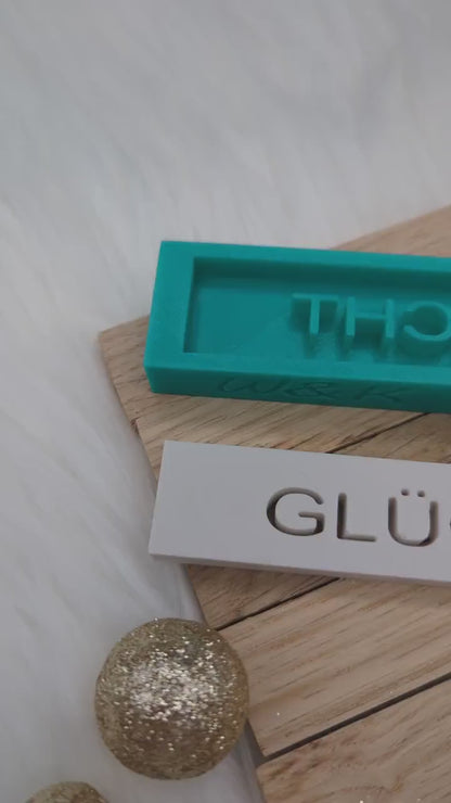 Klötzchen Gießform / GLÜCKSLICHT / Silikonform für Klötzchen / 160x22x8 mm  / Silikon Klötzchen Gießform /Gießform Klötzchen