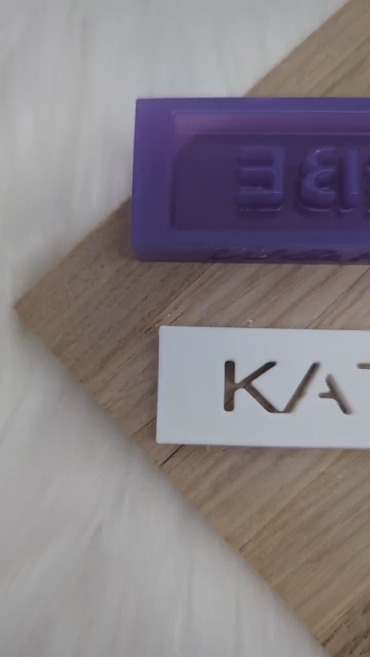Klötzchen Gießform / KATZENLIEBE / Silikonform für Klötzchen / 160x22x8 mm / Silikon Klötzchen Gießform / Gießform Klötzchen