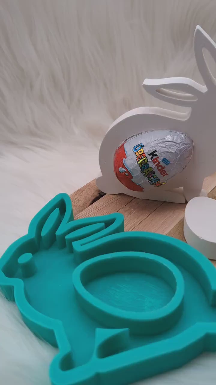 Silikonform sitzender Hase mit Üei Öffnung  / Osterhase / Geschenkverpackung / Hase mit Öffnung / Raysin / Silikonform