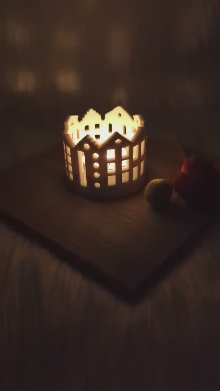 Silikonform für MINI Häuserkranz V3/ Lichterstadt / Grachtenhäuser / V3 MINI / Lichthaus / mit Boden / Raysin / Silikonform