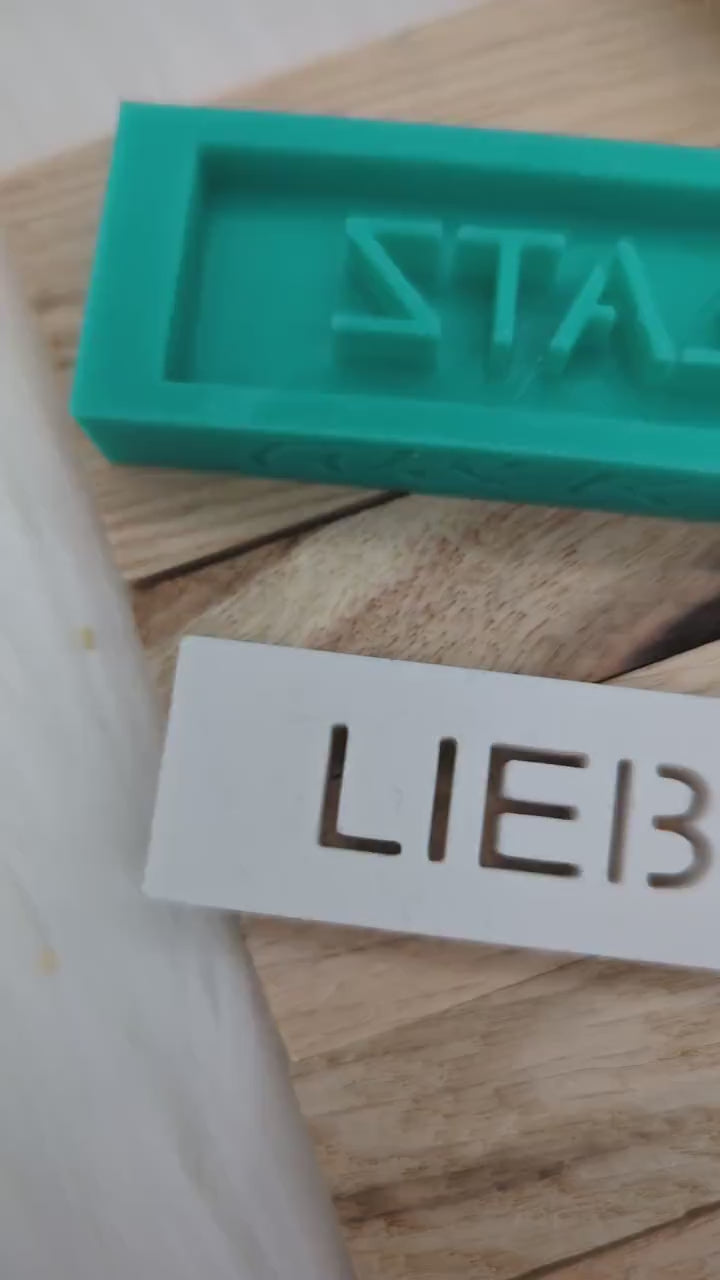 Klötzchen Gießform / LIEBLINGSPLATZ / Silikonform für Klötzchen / 160x22x8 mm  / Silikon Klötzchen Gießform /Gießform Klötzchen