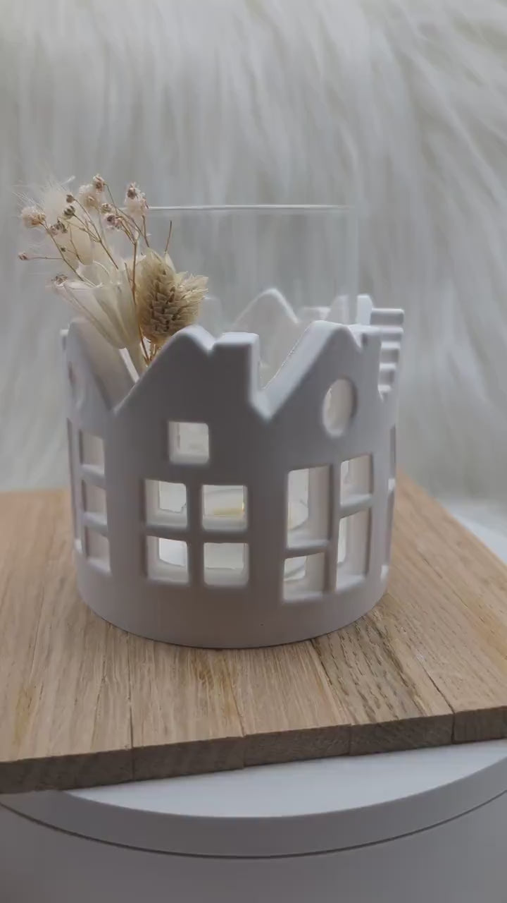 Silikonform für Häuserkranz V3/ Lichterstadt / Grachtenhäuser / Lichthaus / mit Boden / Raysin / Silikonform