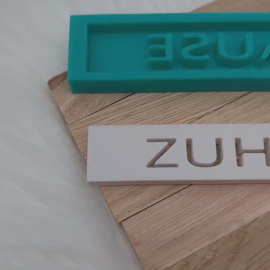 Klötzchen Gießform / ZUHAUSE / Silikonform für Klötzchen / 160x22x8 mm  / Silikon Klötzchen Gießform /Gießform Klötzchen
