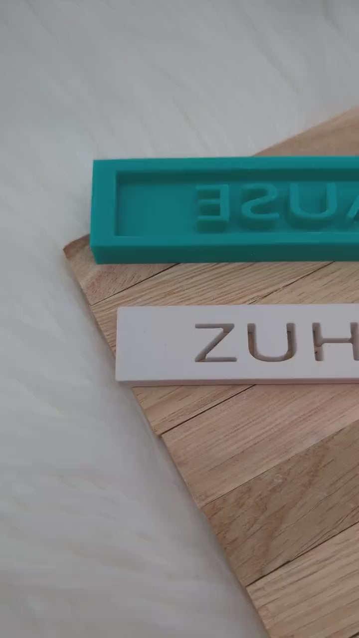 Klötzchen Gießform / ZUHAUSE / Silikonform für Klötzchen / 160x22x8 mm  / Silikon Klötzchen Gießform /Gießform Klötzchen