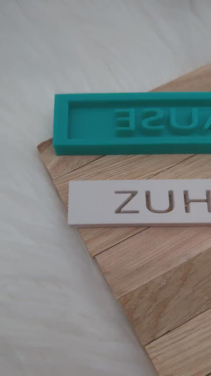 Klötzchen Gießform / ZUHAUSE / Silikonform für Klötzchen / 160x22x8 mm  / Silikon Klötzchen Gießform /Gießform Klötzchen
