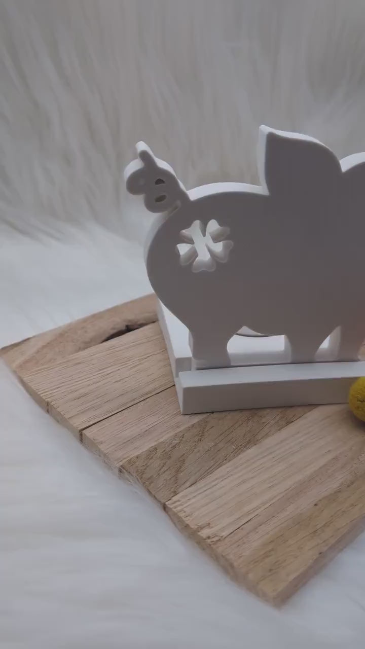 Silikonform Glücksschwein für Einschieber / Schwein / Teelichthalter / Einschieber / Raysin / Silikonform