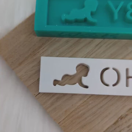 Klötzchen Gießform / OH BABY / Silikonform für Klötzchen / 160x22x8 mm /Silikon Klötzchen Gießform/Gießform Klötzchen