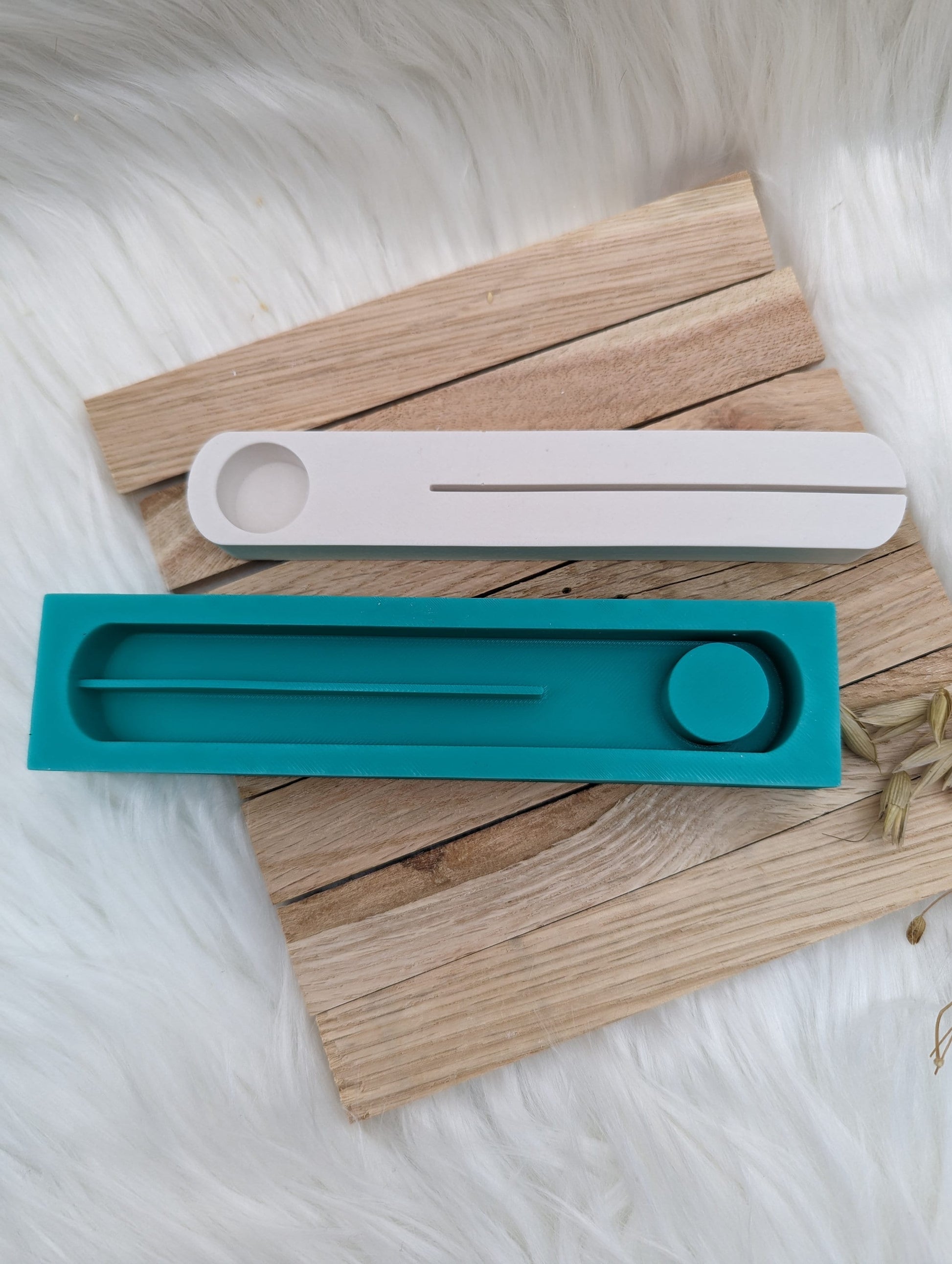 Silikonform für Fotoleiste / Kartenhalter mit Öffnung für Reagenzglas / Reagenzglas / Stabkerze / Raysin / Silikonform