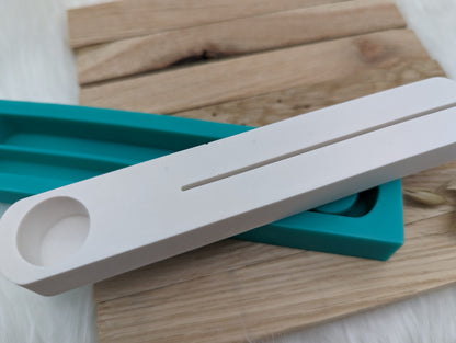 Silikonform für Fotoleiste / Kartenhalter mit Öffnung für Reagenzglas / Reagenzglas / Stabkerze / Raysin / Silikonform