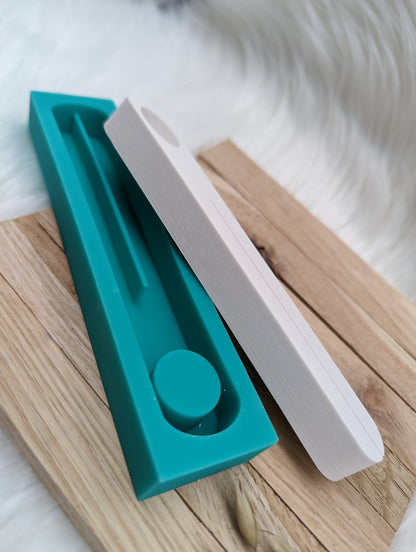 Silikonform für Fotoleiste / Kartenhalter mit Öffnung für Reagenzglas / Reagenzglas / Stabkerze / Raysin / Silikonform