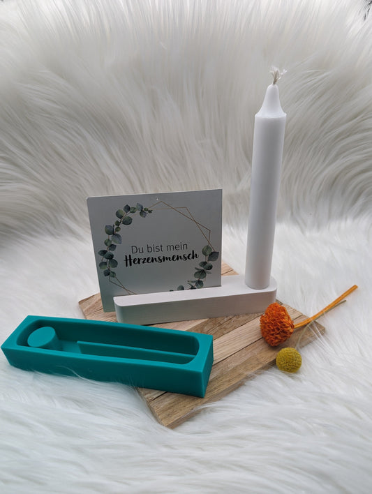 Silikonform für Fotoleiste / Kartenhalter mit Kerzenhalter/ Kerzenhalter / Stabkerze / Raysin / Silikonform