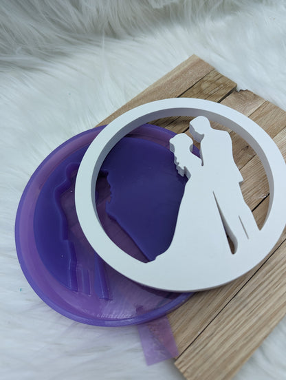 Silikonform Aufhänger Hochzeitspaar / Brautpaar / Wedding / Kranz / Türkranz / Gießform / Raysin / Silikonform