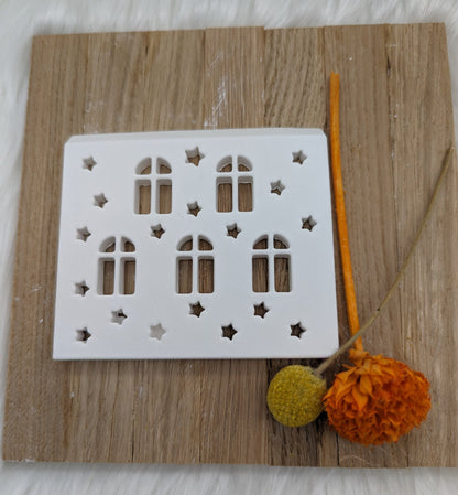 Silikonform für Lichthäuschen / Sterne / Sternmuster / Lichthaus / Lichthaus mit Dach / Raysin / Silikonform